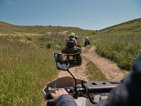 driving a quad bike, 