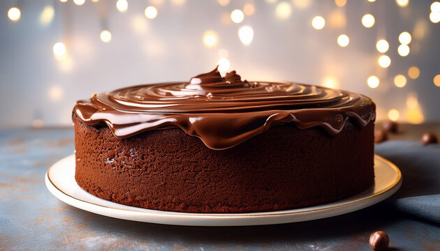 Bolo De Chocolate Caseiro Super Fofinho Recem Assado Recagado Com Uma Deliciosa Cobertura De Chocolate Derretido