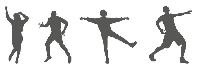 Dance performance silhouette collection set. Dancer silhouette collection.