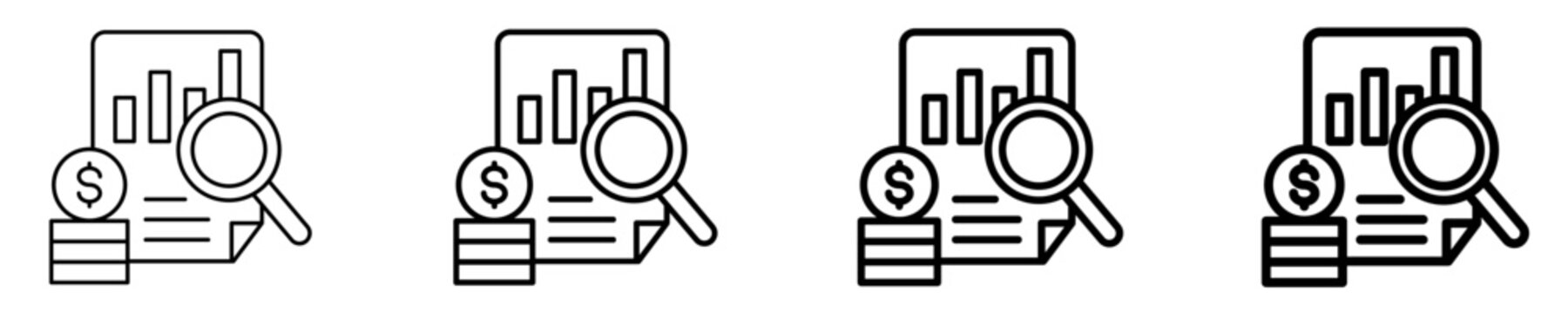 Cost Analysis  Icon Set Different Style Collection