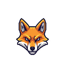 Fototapeta premium Fox head illustration on black background for logos and design