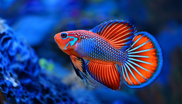 A Stunning And Vibrant Mandarin Fish A Close Up Of The Mandarin Fish It Is Also Known As The Manda Fish