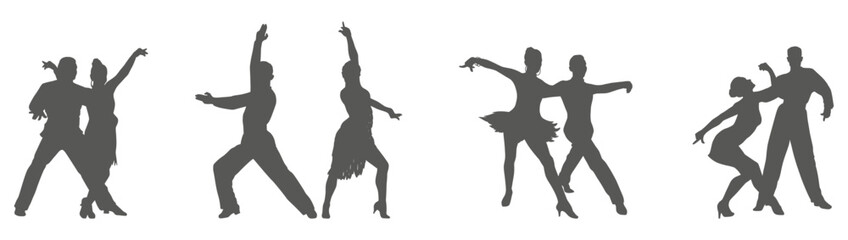 Ballroom dance couple silhouette collection
