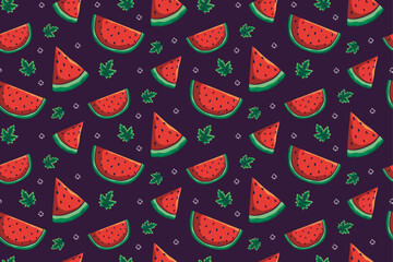 Seamless Watermelon Slice Pattern