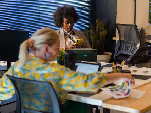 Candid women at office