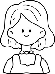 Obraz premium Line Art Portrait of a Smiling Person boy woman man