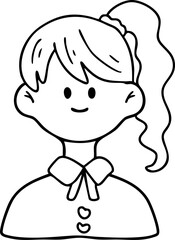 Obraz premium Line Art Portrait of a Smiling Person boy woman man