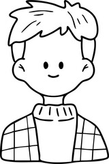 Obraz premium Line Art Portrait of a Smiling Person boy woman man