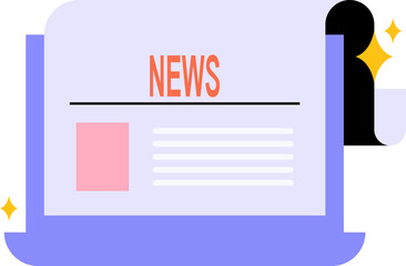 Flat News Media Journalism Element Set