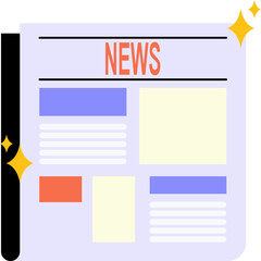 Flat News Media Journalism Element Set