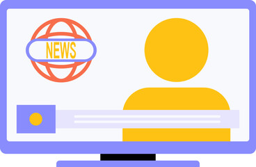 Flat News Media Journalism Element Set