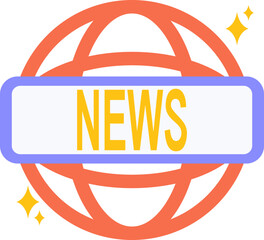 Flat News Media Journalism Element Set