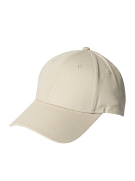 A beige baseball cap isolated on transparent background
