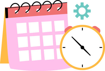 Flat Time Management Icon Element Set