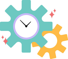 Flat Time Management Icon Element Set