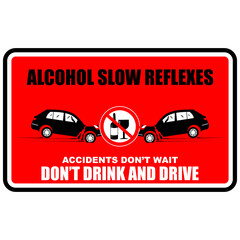 Don't Drink and Drive, information and sticker vector