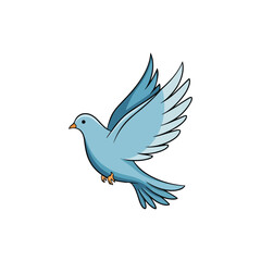 Obraz premium Blue Dove in Flight Illustration