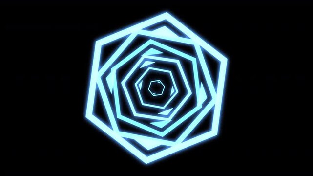 Hexagon Audio Reactive Geometric Patterns S Blue Animation Loop