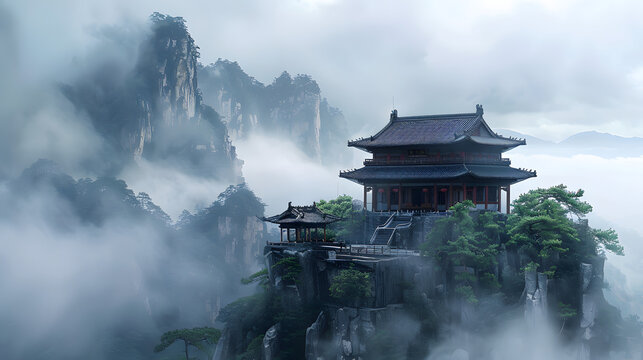 Traditional Chinese Pagoda Architecture.