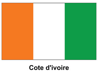 Fototapeta premium National flag of Ivory Coast on a white background for cultural representation