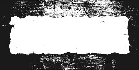 Fototapeta premium rusty horizontal frame, Black grunge border strokes line. Horizontal black frame. Vector design. Abstract grunge frame. Horizontal rectangular framework. vector template