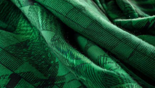 Woolen Fabric In A Cage A Photo Of A Green Flannel Fabric