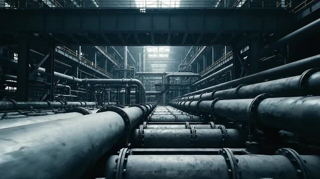 Industrial Pipe Facility with Multiple Pipelines.