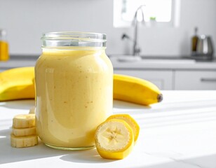 glass of milk and banana © Azzahra