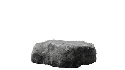 Isolated Gray Rock on Black Background © illustrativeinfinity