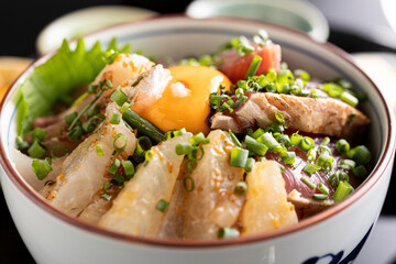 Colorful Japanese Seafood Bowl