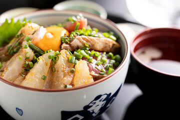 Colorful Japanese Seafood Bowl