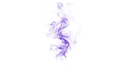 Obraz premium A single, elegant plume of light purple smoke ascends vertically against a pure white backdrop, suggesting purity and calm.