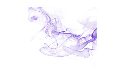 Soft, translucent waves of muted violet smoke softly blend and expand on a clean white background, offering a serene visual texture.