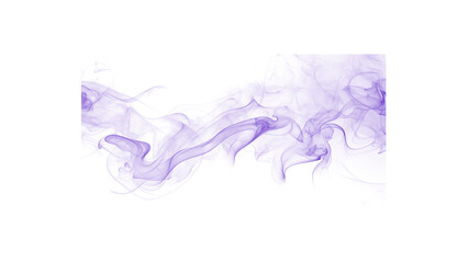 Ethereal lavender smoke swirls and wisps across a clean white background, creating a soft,...