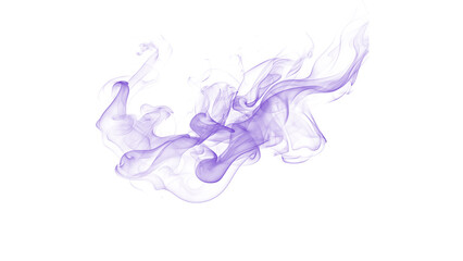 Abstract purple smoke texture with intricate curls and wisps, isolated on a white background for design © MDNAZMUL