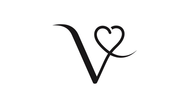Stylized Letter V and Heart.