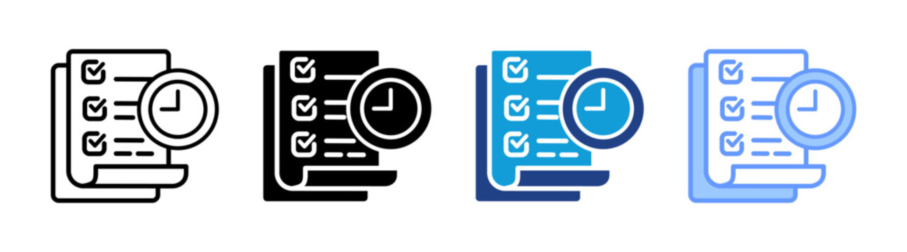 Time Management icon set multiple style collection