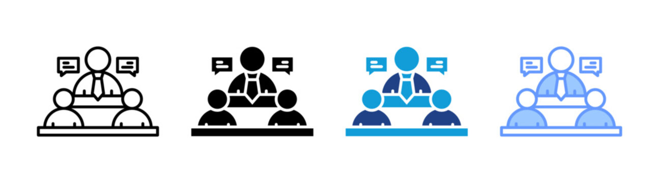 Meeting icon set multiple style collection
