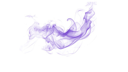 Abstract wisps of pale purple smoke beautifully shape and morph on a pure white background, perfect for artistic overlays.