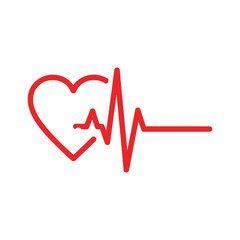 Red heart shape with a heartbeat line representing health and life.