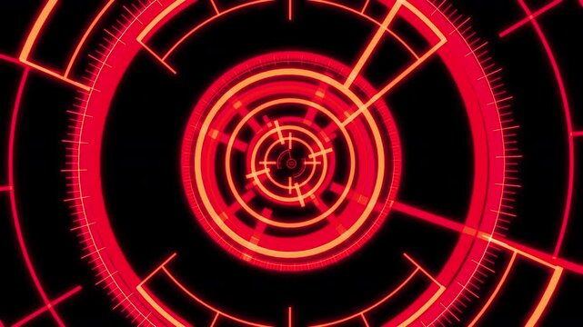HUD Rader Radial Graph Scan Circle Blinking Red Faster Animation Loop