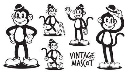 monkey funny cartoon mascot character set © trianatio