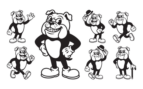bulldog funny cartoon mascot character