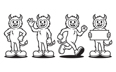 devil funny cartoon mascot character