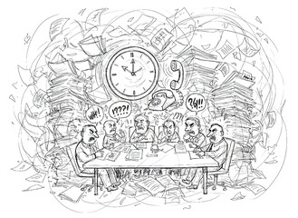 忙しすぎて混沌としたビジネスシーン