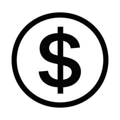 Obraz premium A black dollar sign inside a circle