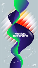 Abstract modern futuristic vertical fluid gradient background. Dynamic vibrant neon color wave shape