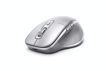 Ergonomic Wireless Mouse Isolated on White 
