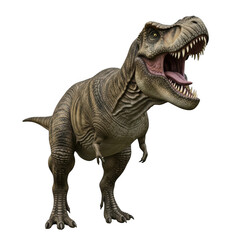 Fototapeta premium A ferocious tyrannosaurus rex roaring with its mouth wide open