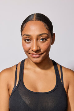 Beautiful multiracial woman in studio 